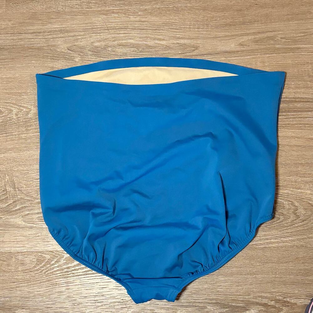 Lands’ End Plus Size Tankini Set 18W 20W Blue Aqua Molded Cup Swim Top Bottom - Picture 8 of 14